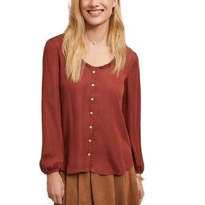 ANTHROPOLOGIE DOLAN Marilyn Left Coast Collection Top  Sz XL In Rust